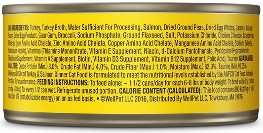 Wellness Grain Free Natural Sliced Turkey and Salmon Dinner Wet Canned Cat Food