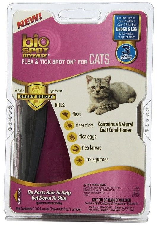 bioSPOT Spot On Flea and Tick Control for Cats Under 5 lbs