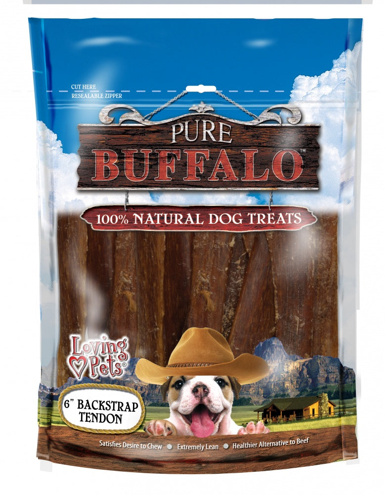 Pure Buffalo Backstrap Tendon Dog Treats
