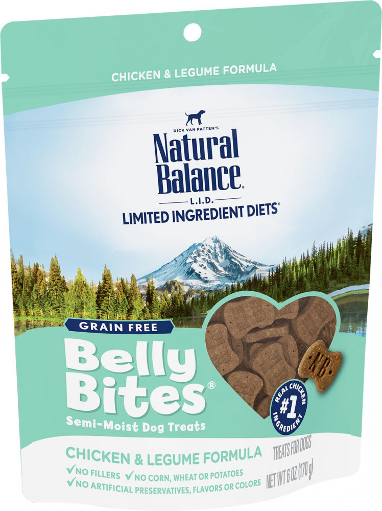 Natural Balance Belly Bites Chicken & Legume Semi-Moist Treats for Dogs