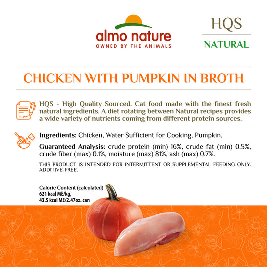 Almo Nature HQS Natural Cat Grain Free Chicken with Pumpkin Canned Cat Food