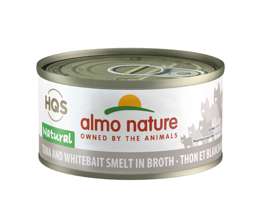 Almo Nature HQS Natural Cat Grain Free Tuna and White Bait Smelt Canned Cat Food