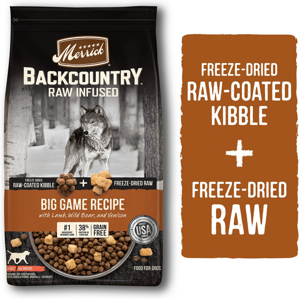 Merrick Backcountry Raw Infused Grain Free Big Game Recipe Dry Dog Food