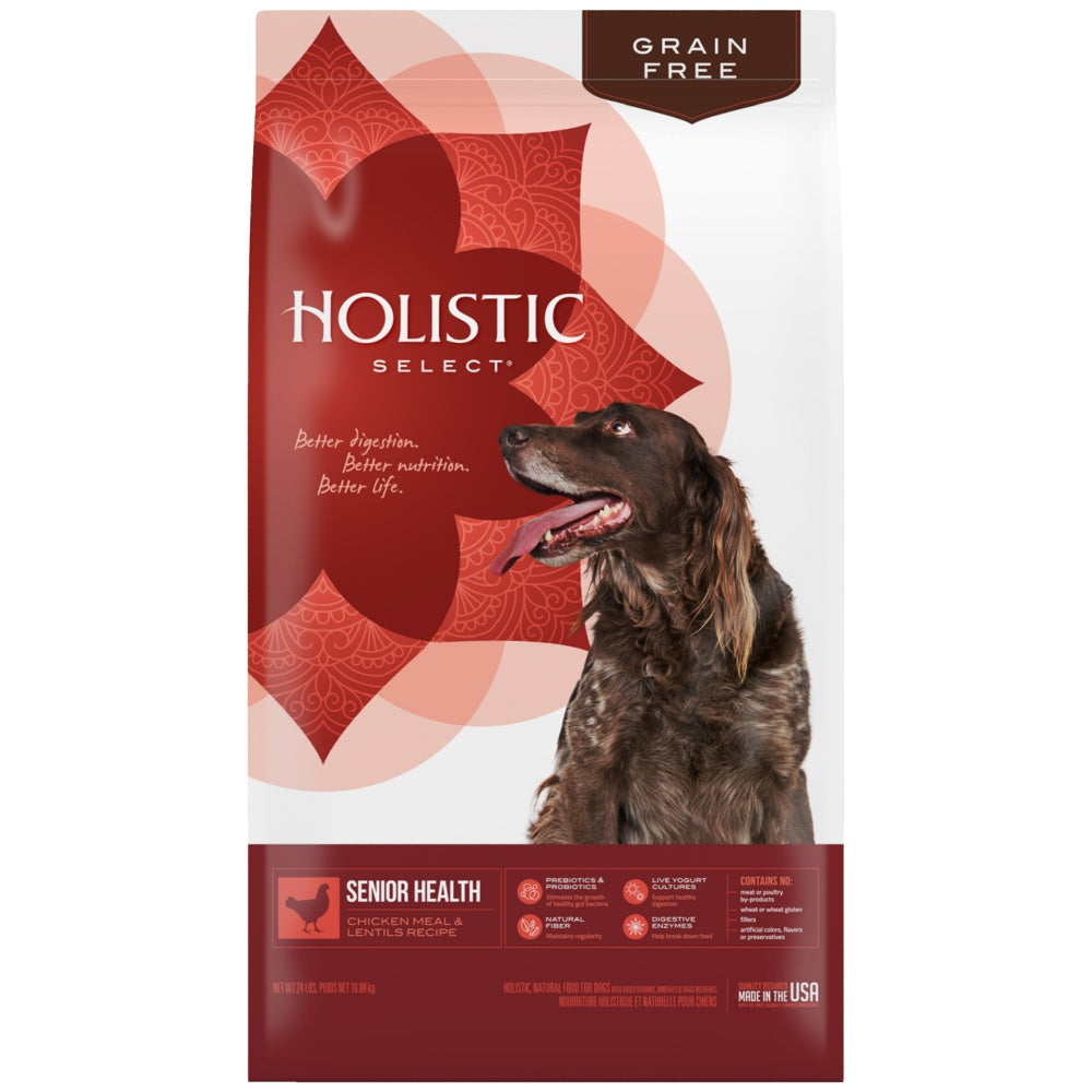 Holistic Select Natural Grain Free Senior Chicken Meal and Lentil Dry Dog Food