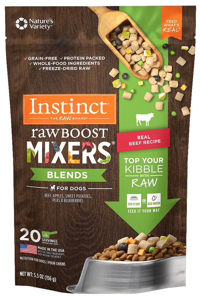 Instinct Grain Free Freeze Dried Raw Boost Mixers Blends Beef Recipe Dog Food Topper