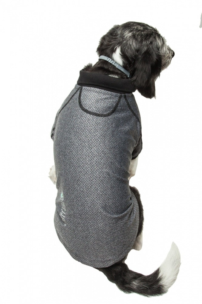 Pet Life Active Relax Stretch Fur Flexed Grey Polo Dog T-Shirt