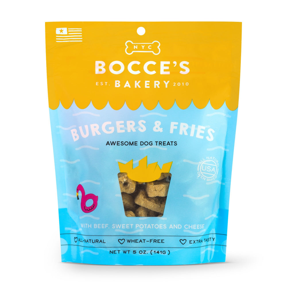 Bocce's Bakery Burgers & Fries Recipe Biscuit Dog Treats
