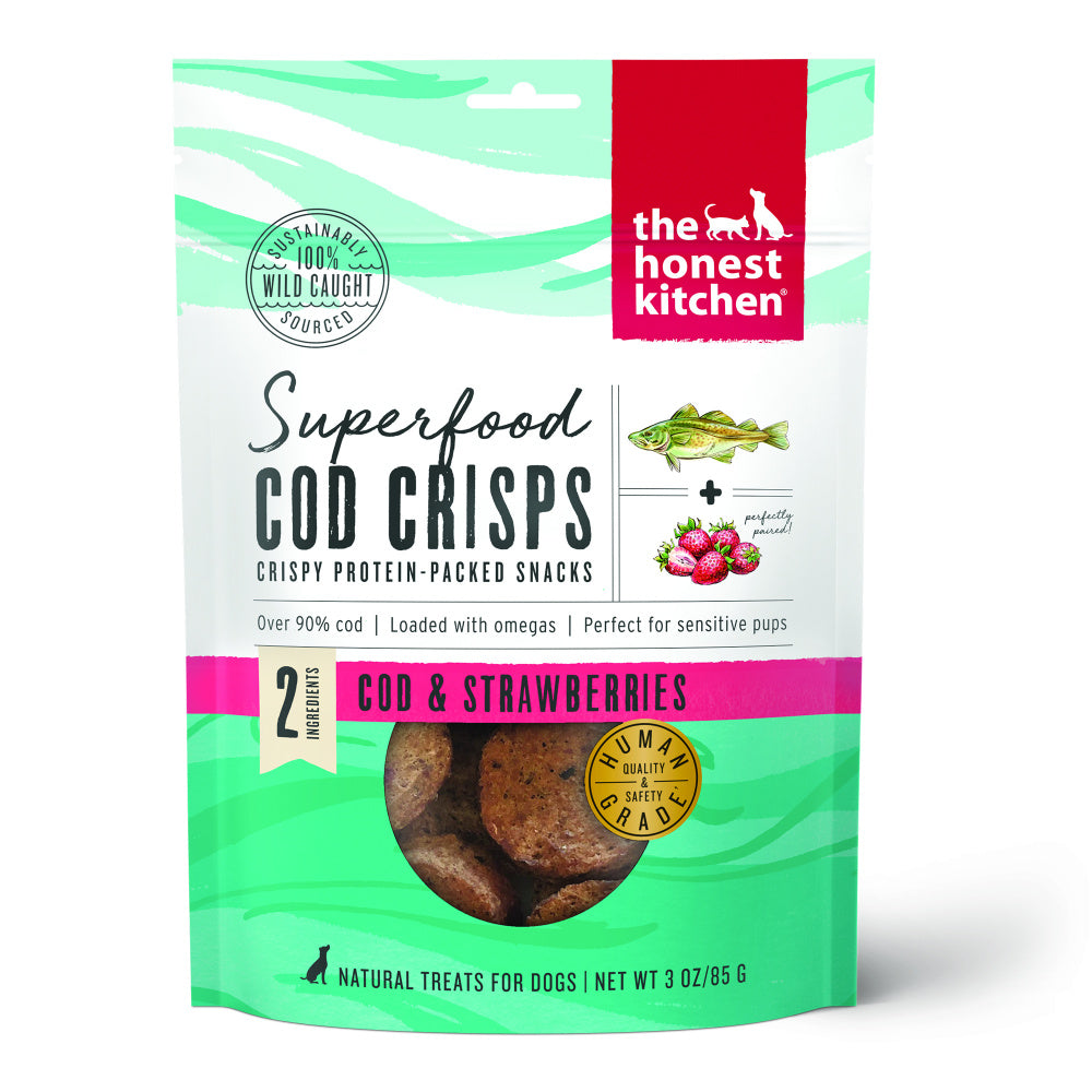 The Honest Kitchen Superfood Cod Crisps Cod & Strawberry Natural Dog Treats