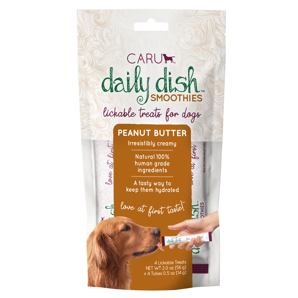 Caru Daily Dish Smoothie Peanut Butter Flavor Lickable Treat for Dogs