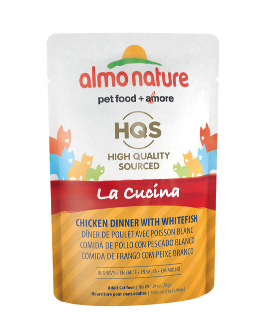 Almo Nature HQS La Cucina Cat Grain Free Chicken with Whitefish Wet Cat Food