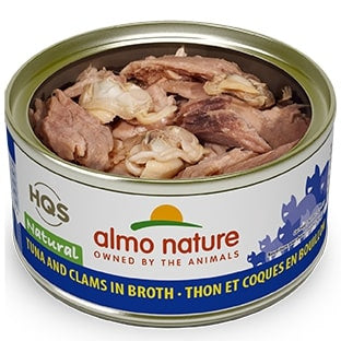 Almo Nature HQS Natural Cat Grain Free Additive Free Tuna with Clams Canned Cat Food