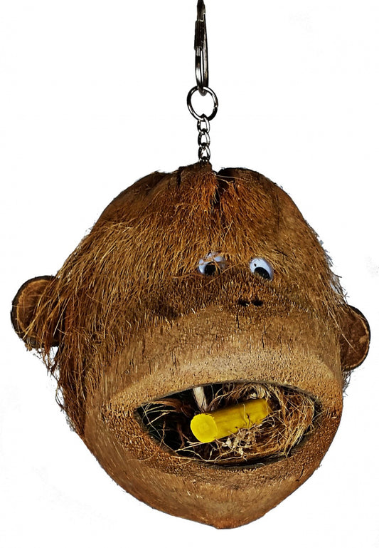 A & E Happy Beaks Coco Monkey Head Bird Toy Bird Cage Accessory