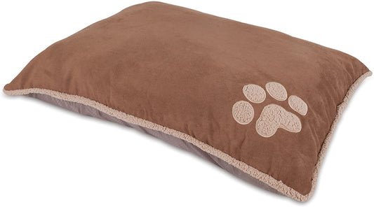 Petmate Aspen Shearling Pillow Pet Bed Dark Tan