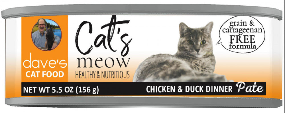 Dave's Pet Food Grain Free Cats Meow Chicken with Duck Canned Cat Food