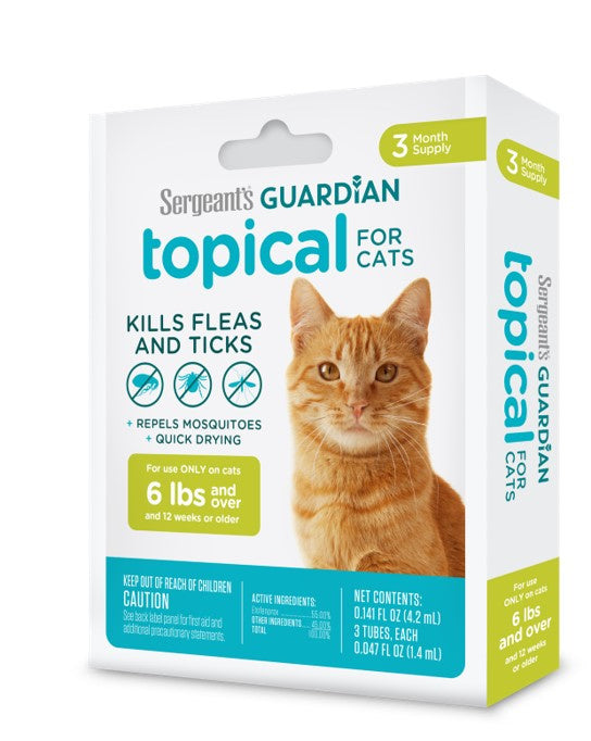 Sergeant's Guardian Flea & Tick Topical for Cats 3 Count